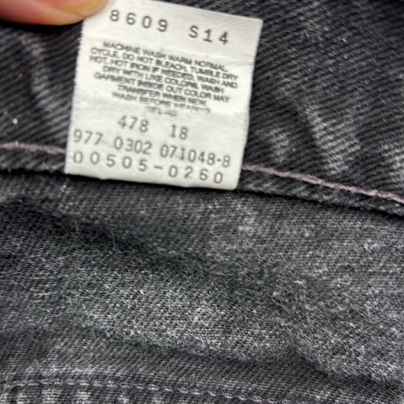 Vintage Levis 505 Jeans Mens 34x30 Black Straight Regular Fit Retro Faded Cotton - Picture 5 of 7